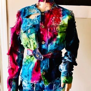 Tie Dyed Denim Jacket